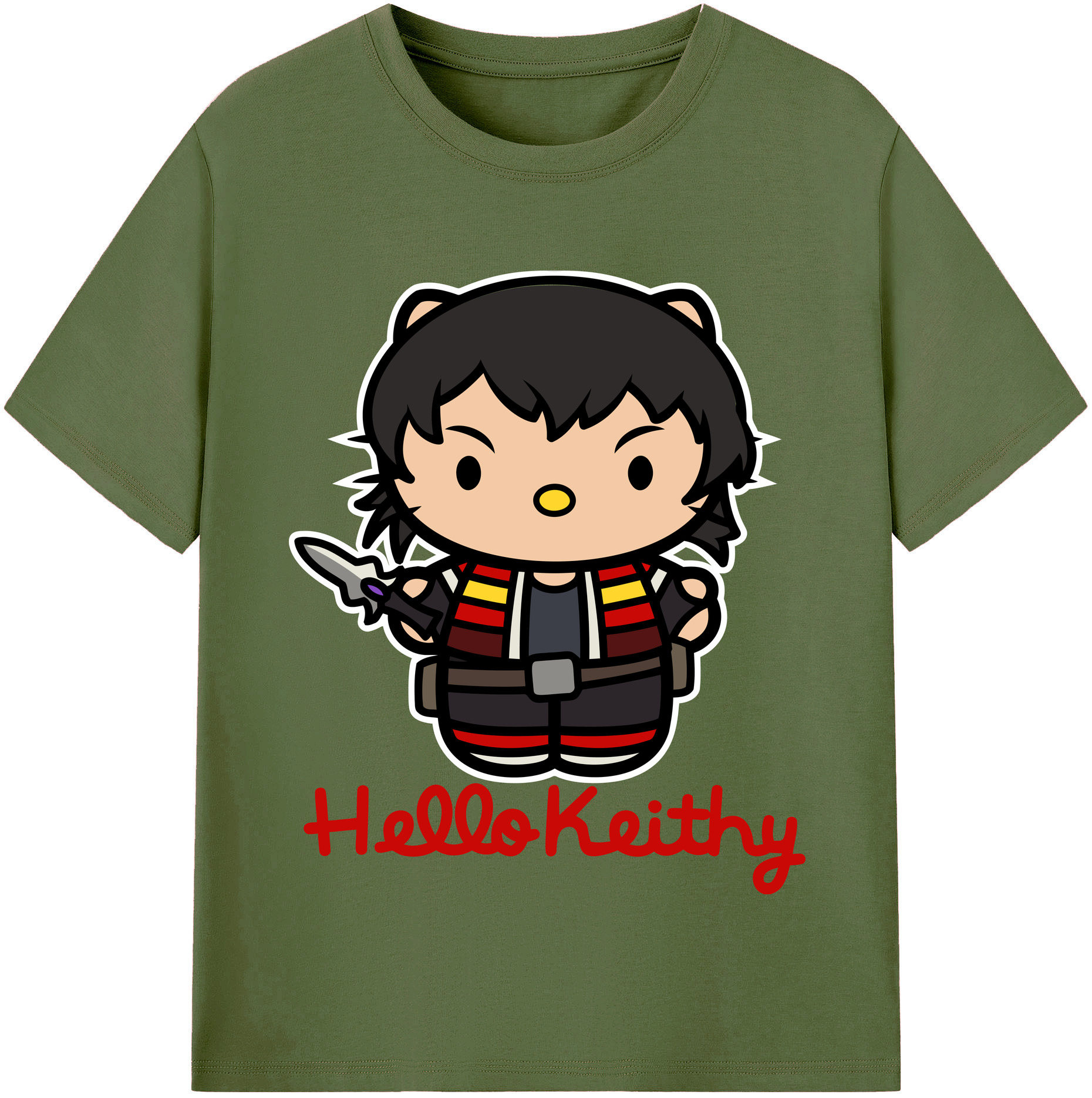 （画像用） Hello Kitty ハローキティ 綿100％半袖Tシャツ（フロントプリント）
